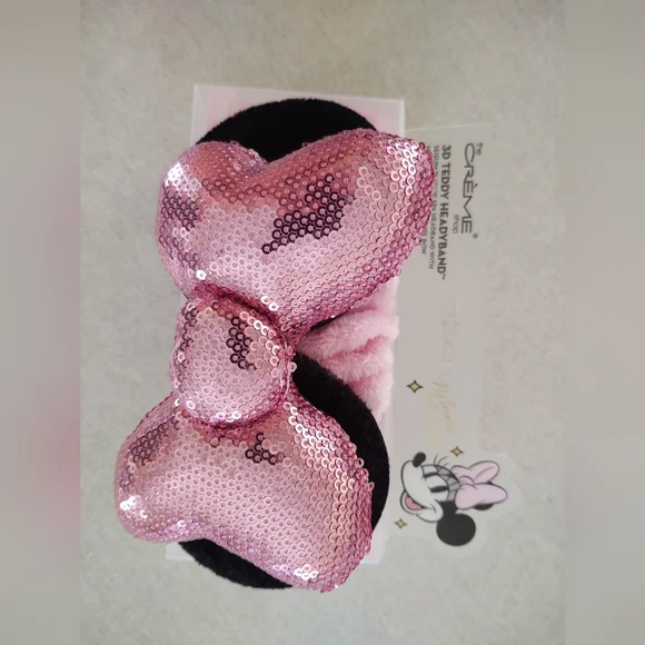 NWt Pink 🩷 Sequin Minnie Mouse Spa Headband~ - Picture 3 of 5
